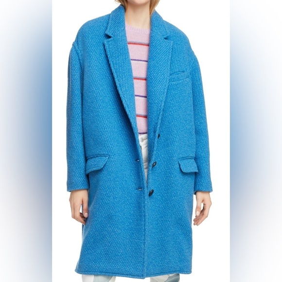 Isabel Marant Etoile GIMI OVERSIZED WOOL-BLEND COAT IN BLUE L - Picture 1 of 10